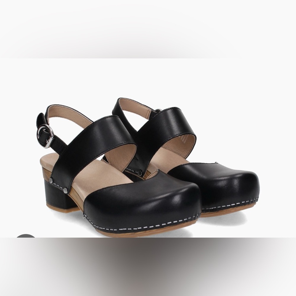 Dansko Black Leather Mules & Clogs